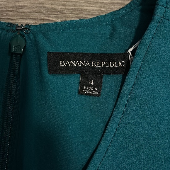 Banana Republic Teal Flutter Sleeve Dress size 4 - Picture 3 of 10